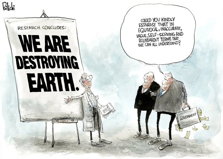 Cartoon by Biliki Mankind Destroying Earth
