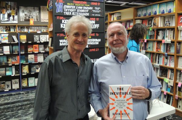 Bob Blum and Kevin Kelly with The Inevitable at Keplers, 2016