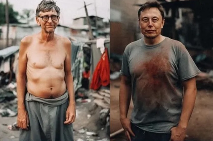 Bill Gates and Elon Musk as poor men